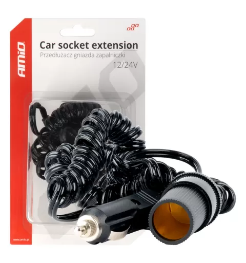 Automobilio žiebtuvėlio lizdo prailgintuvas 12V 24V 300cm AMIO-03805