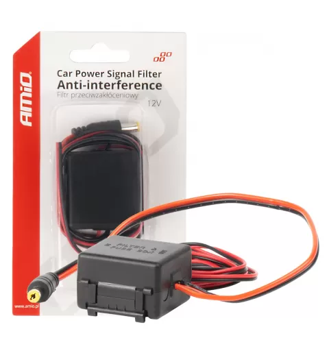 Automobilio maitinimo signalo filtras, trukdžių slopinimo, su kištuku, 12V AMIO-04101