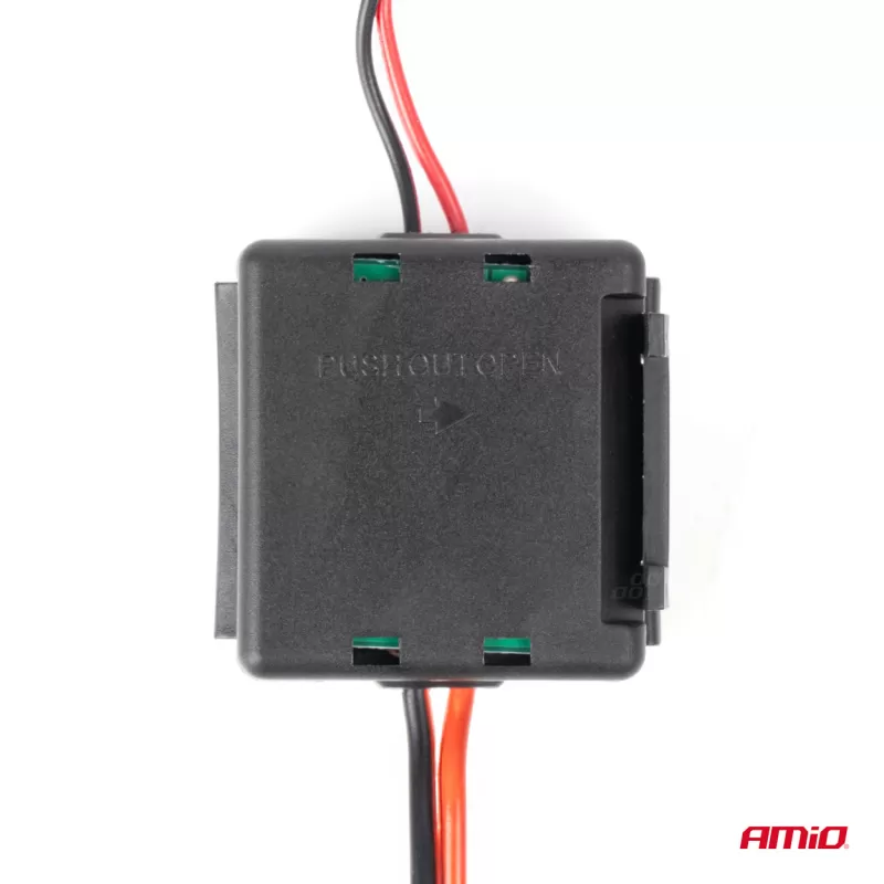 Automobilio maitinimo signalo filtras, trukdžių slopinimo, su kištuku, 12V AMIO-04101
