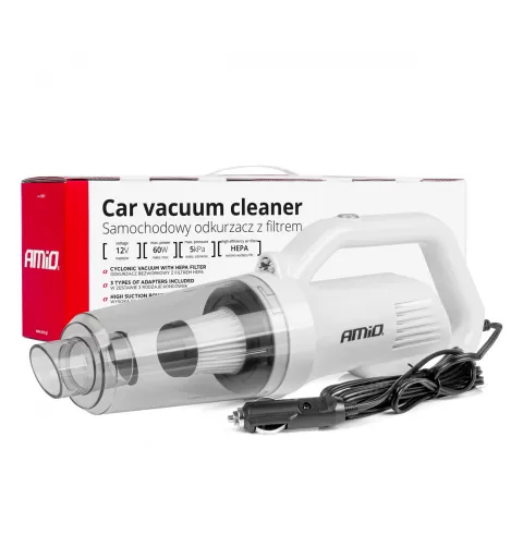 Automobilinis dulkių siurblys 12V 60W HEPA 5kPa AMIO-03691
