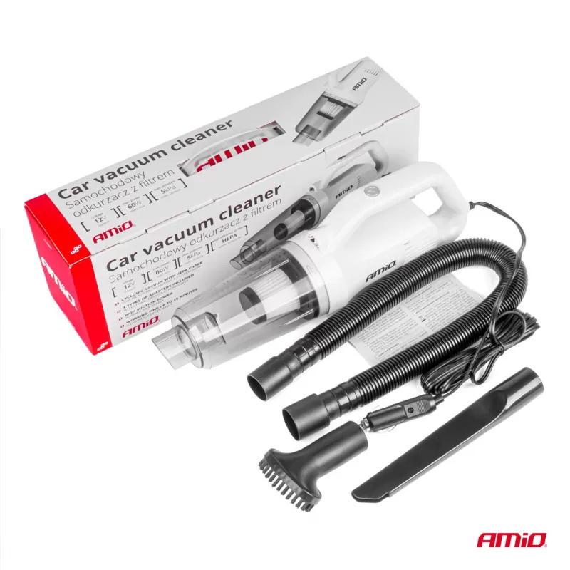 Automobilinis dulkių siurblys 12V 60W HEPA 5kPa AMIO-03691