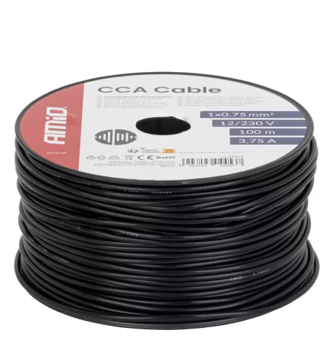 CCA laidas 1x0,75mm² 100m 3,75A 12/230V AMIO-04453