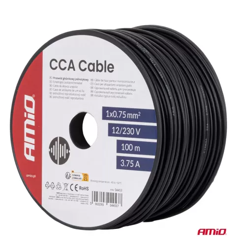 CCA laidas 1x0,75mm² 100m 3,75A 12/230V AMIO-04453