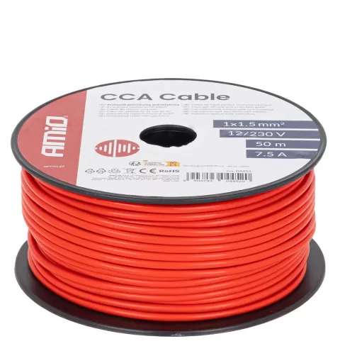 CCA laidas 1x1,5mm² 50m 7,5A 12/230V AMIO-04452
