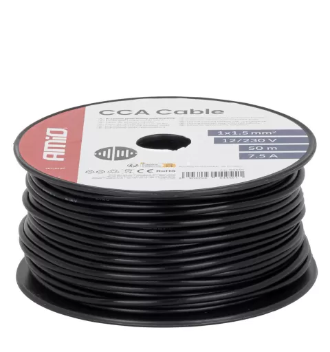 CCA laidas 1x1,5mm² 50m 7,5A 12/230V AMIO-04455