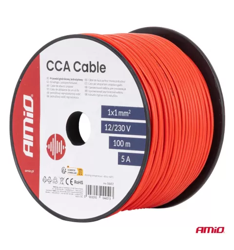 CCA laidas 1x1mm² 100m 5A 12/230V AMIO-04451