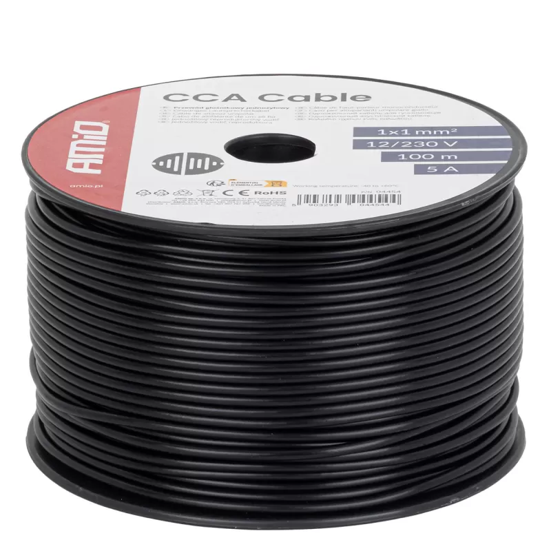 CCA laidas 1x1mm² 100m 5A 12/230V AMIO-04454