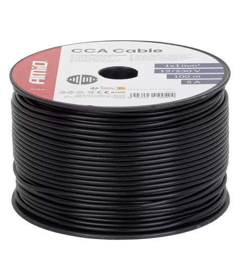 CCA laidas 1x1mm² 100m 5A 12/230V AMIO-04454