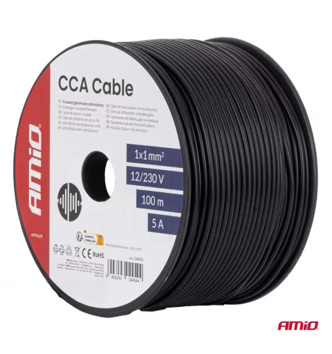CCA laidas 1x1mm² 100m 5A 12/230V AMIO-04454