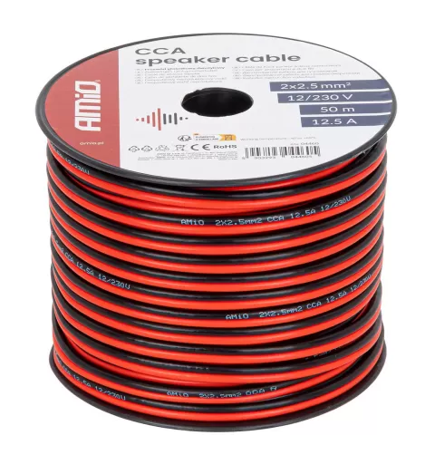CCA laidas 2x2,5mm² 50m 12,5A AMIO-04460
