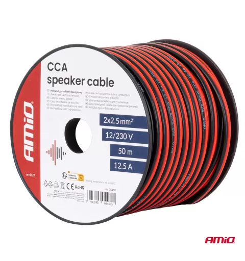 CCA laidas 2x2,5mm² 50m 12,5A AMIO-04460
