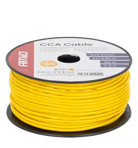 CCA laidas 1x1,5mm² 50m 7,5A 12/230V AMIO-04449