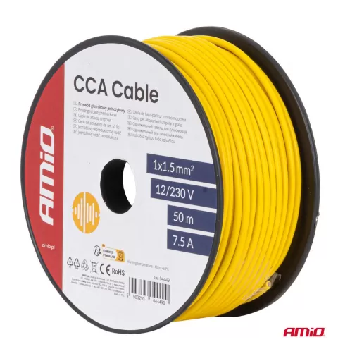 CCA laidas 1x1,5mm² 50m 7,5A 12/230V AMIO-04449