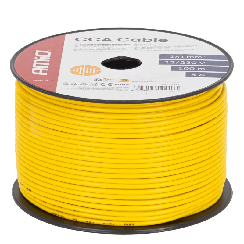 CCA laidas 1x1mm² 100m 5A 12/230V AMIO-04448