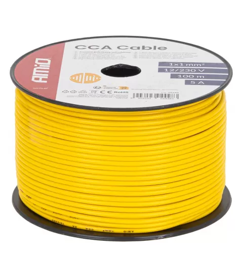 CCA laidas 1x1mm² 100m 5A 12/230V AMIO-04448