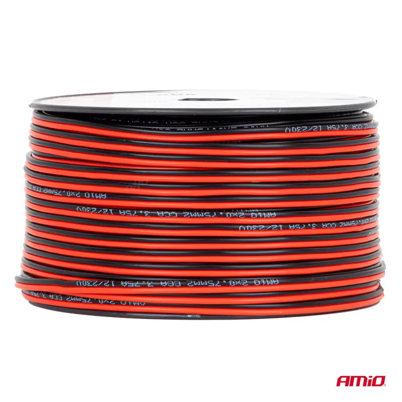 CCA garsiakalbio laidas 2x0,75mm² 100m 3,75A AMIO-04457
