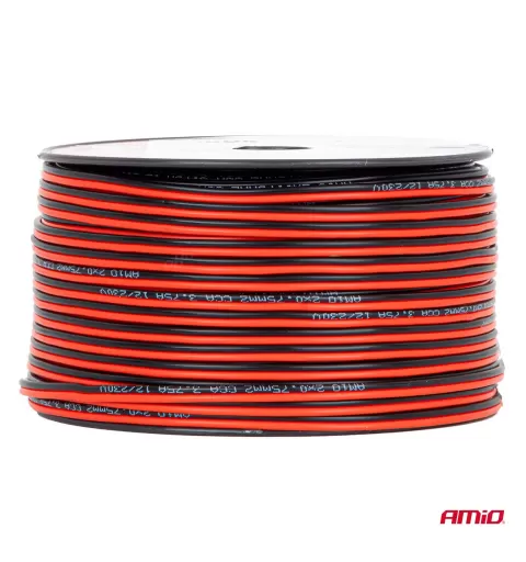 CCA garsiakalbio laidas 2x0,75mm² 100m 3,75A AMIO-04457