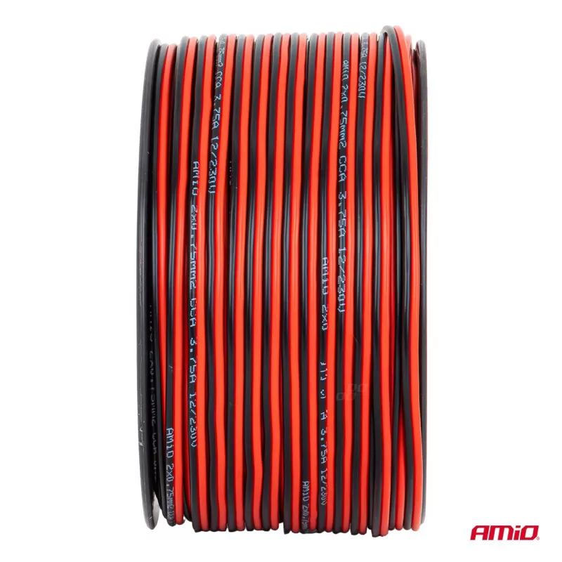 CCA garsiakalbio laidas 2x0,75mm² 100m 3,75A AMIO-04457