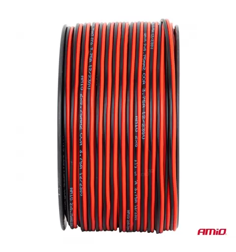 CCA garsiakalbio laidas 2x0,75mm² 100m 3,75A AMIO-04457