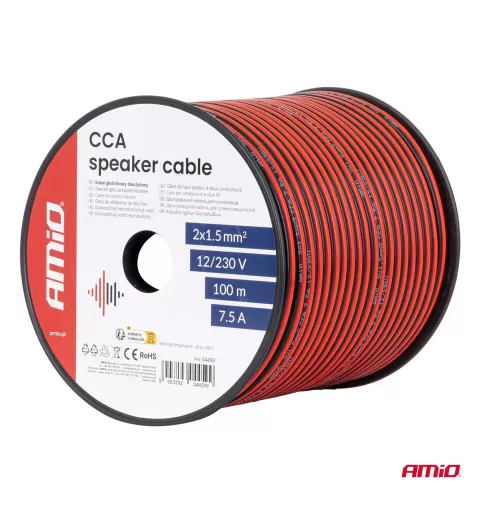 CCA garsiakalbio laidas 2x1,5mm² 100m 7,5A AMIO-04459