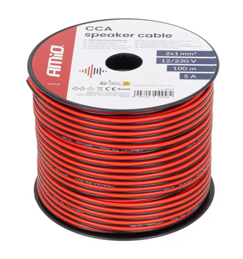 CCA garsiakalbio laidas 2x1mm² 100m 5A AMIO-04458
