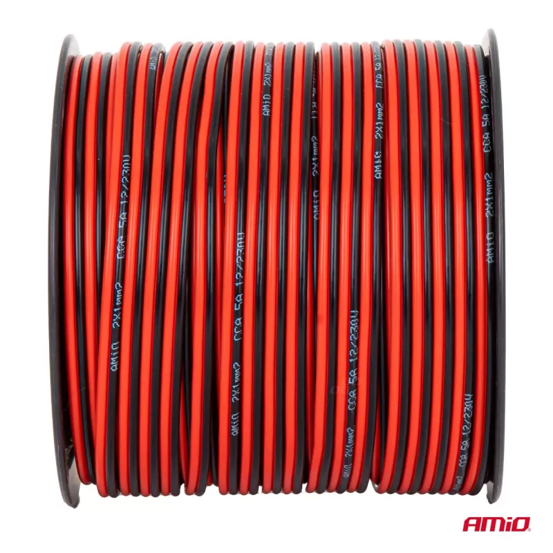 CCA garsiakalbio laidas 2x1mm² 100m 5A AMIO-04458
