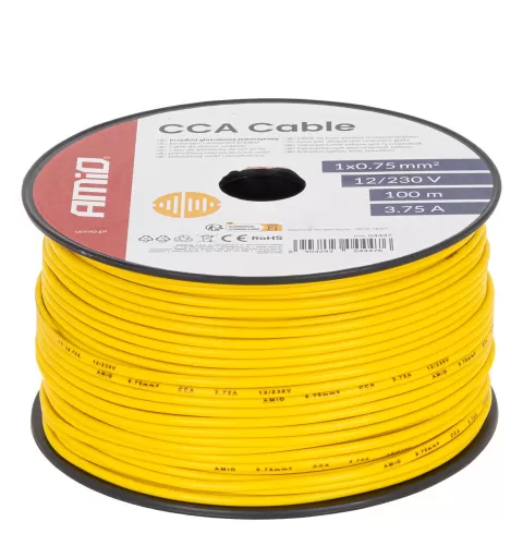 CCA garsiakalbio laidas 1x0,75mm² 100m 3,75A 12/230V AMIO-04447