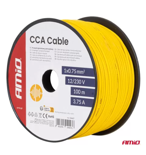 CCA garsiakalbio laidas 1x0,75mm² 100m 3,75A 12/230V AMIO-04447