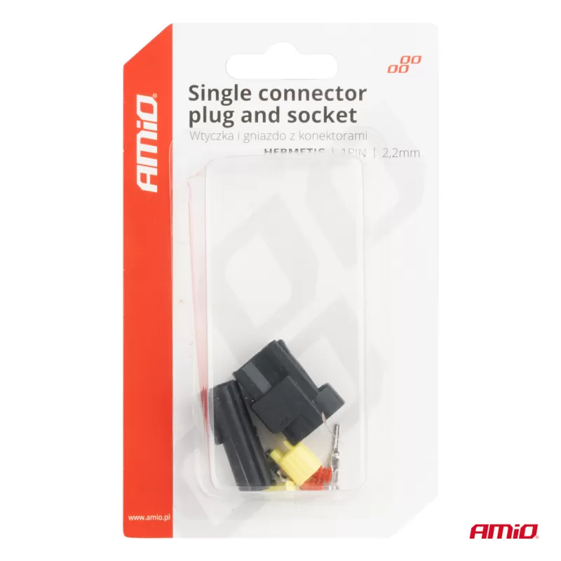 Jungties kištuko ir lizdo rinkinys, 1 kontaktas, 2,2mm, AMIO-04345