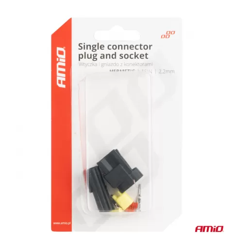 Jungties kištuko ir lizdo rinkinys, 1 kontaktas, 2,2mm, AMIO-04345