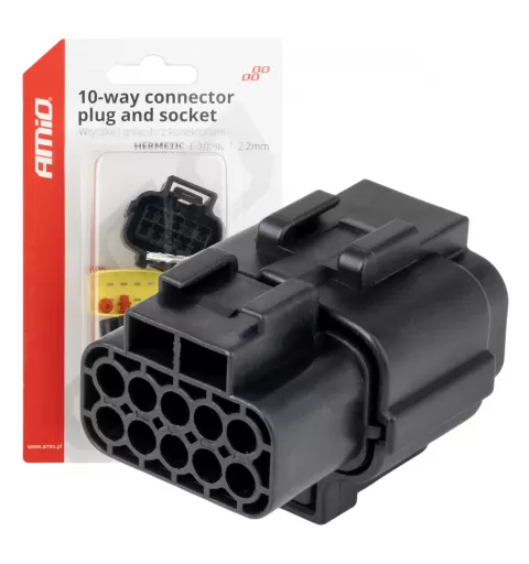 Jungties kištuko ir lizdo rinkinys, 10 kontaktų, 2,2mm, AMIO-04351
