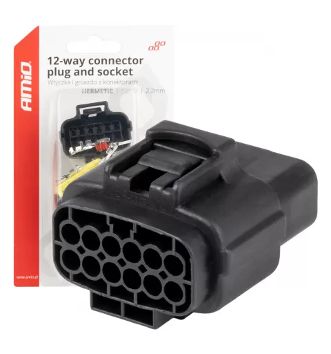 Jungties kištuko ir lizdo rinkinys, 12 kontaktų, 2,2mm, AMIO-04352