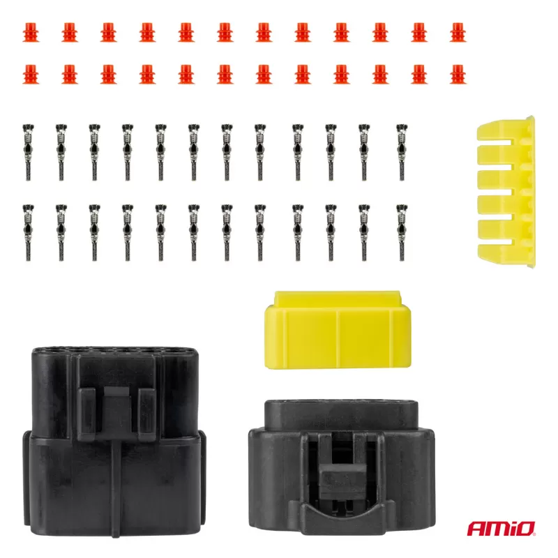 Jungties kištuko ir lizdo rinkinys, 12 kontaktų, 2,2mm, AMIO-04352