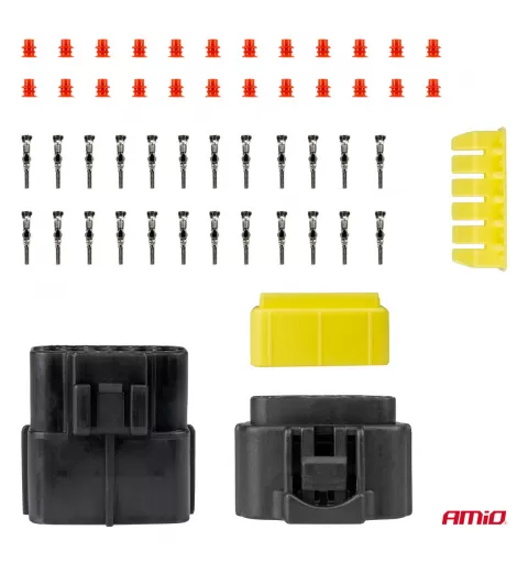 Jungties kištuko ir lizdo rinkinys, 12 kontaktų, 2,2mm, AMIO-04352