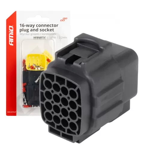 Jungties kištuko ir lizdo rinkinys, 16 kontaktų, 2,2mm, AMIO-04353