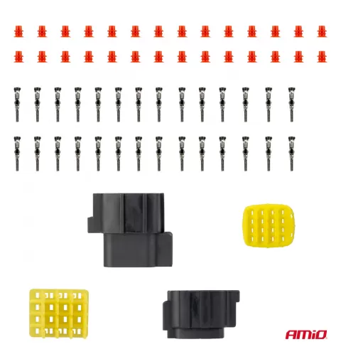 Jungties kištuko ir lizdo rinkinys, 16 kontaktų, 2,2mm, AMIO-04353