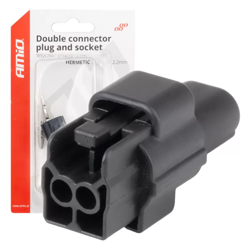 Jungties kištuko ir lizdo rinkinys, 2 kontaktai, 2,2mm, AMIO-04346
