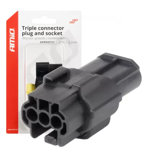 Jungties kištuko ir lizdo rinkinys, 3 kontaktai, 2,2mm, AMIO-04347