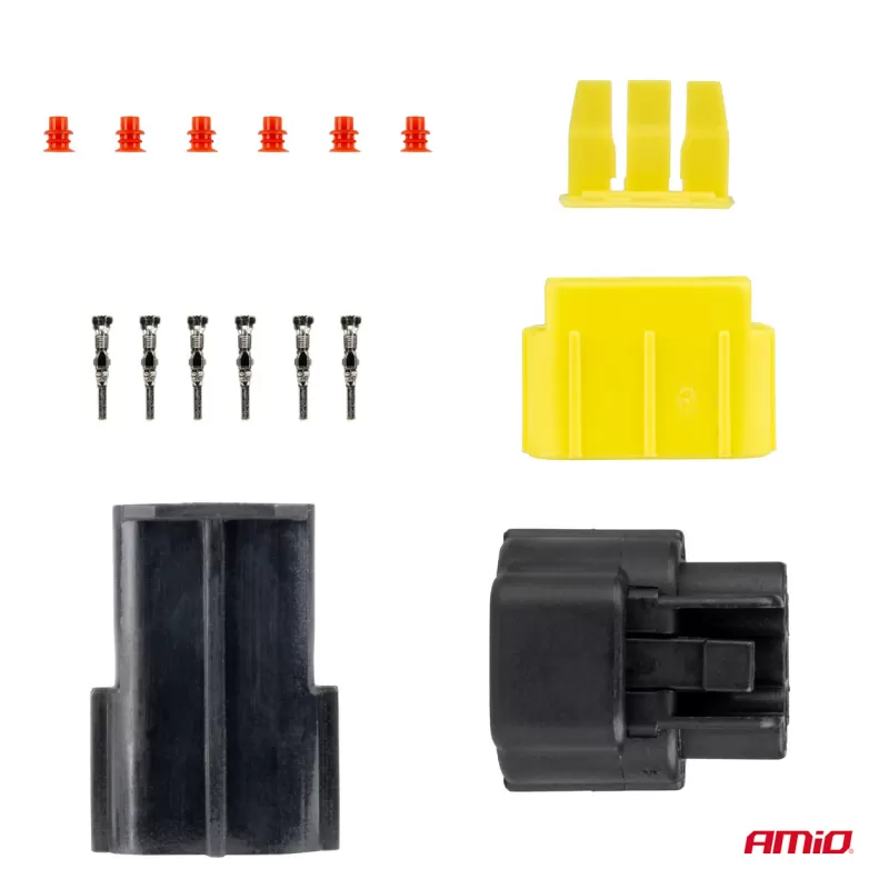 Jungties kištuko ir lizdo rinkinys, 3 kontaktai, 2,2mm, AMIO-04347