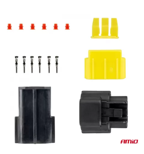 Jungties kištuko ir lizdo rinkinys, 3 kontaktai, 2,2mm, AMIO-04347