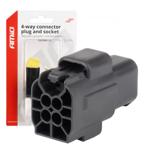 Jungties kištuko ir lizdo rinkinys, 4 kontaktai, 2,2mm, AMIO-04348