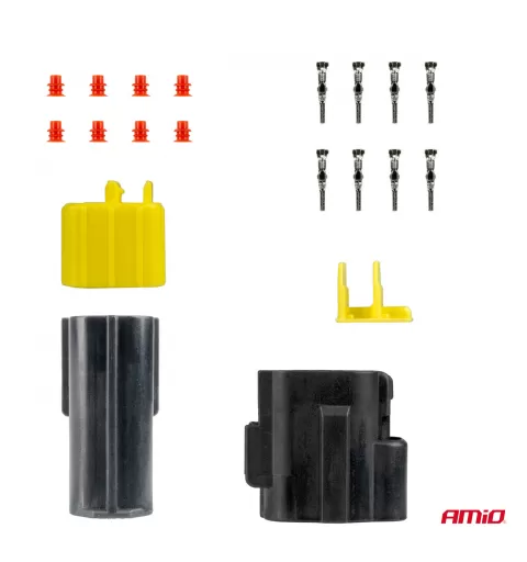 Jungties kištuko ir lizdo rinkinys, 4 kontaktai, 2,2mm, AMIO-04348