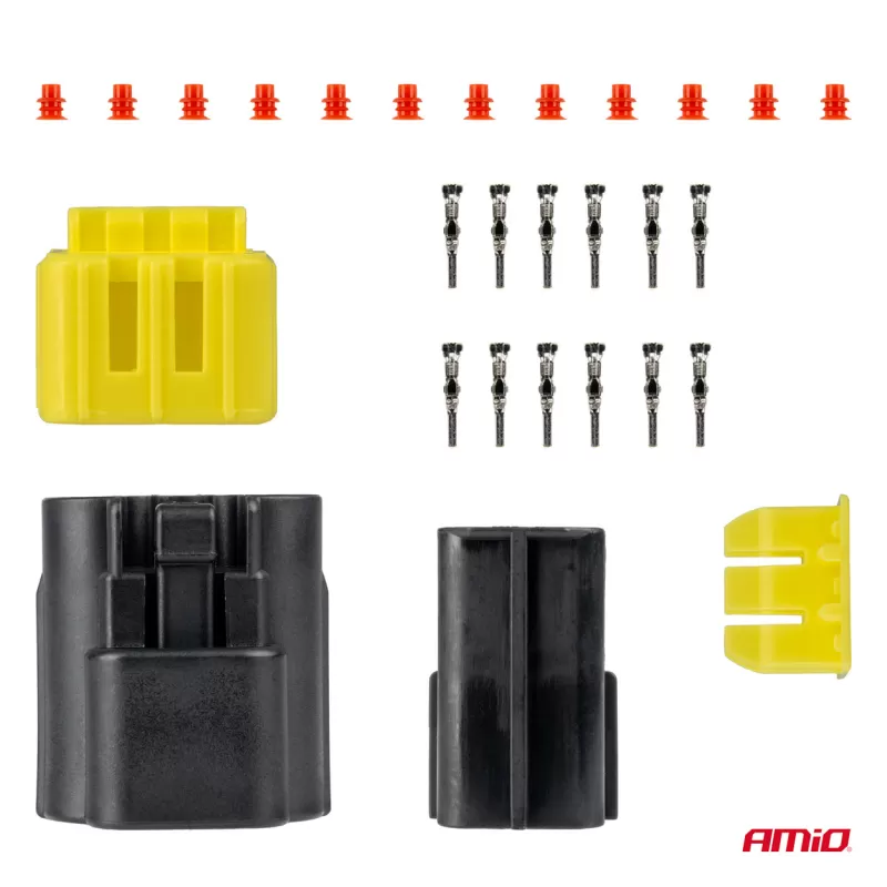 Jungties kištuko ir lizdo rinkinys, 6 kontaktai, 2,2mm, AMIO-04349