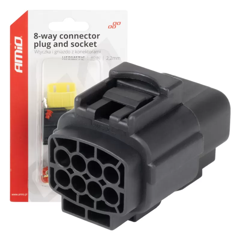 Jungties kištuko ir lizdo rinkinys, 8 kontaktai, 2,2mm, AMIO-04350