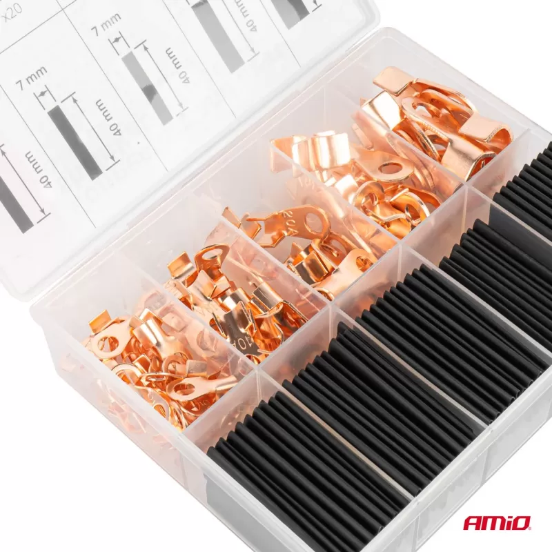 Jungčių ir termosusitraukiančių vamzdelių rinkinys AMIO-03933