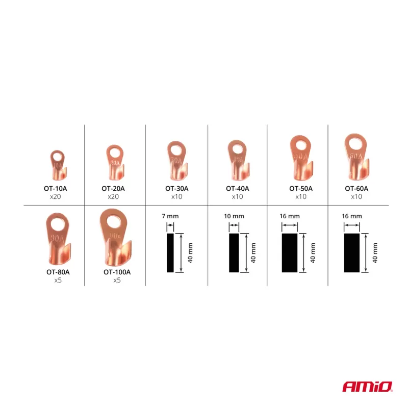 Jungčių ir termosusitraukiančių vamzdelių rinkinys AMIO-03984