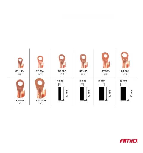 Jungčių ir termosusitraukiančių vamzdelių rinkinys AMIO-03984