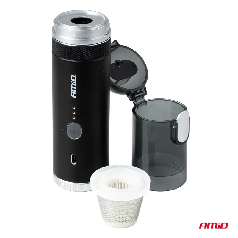 Belaidis automobilinis dulkių siurblys be šepetėlių variklio, su siurbimo funkcija, 100W 20kPa USB-C AMIO-04785