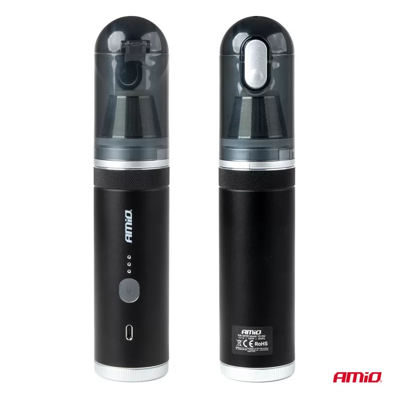Belaidis automobilinis dulkių siurblys be šepetėlių variklio, su siurbimo funkcija, 100W 20kPa USB-C AMIO-04785
