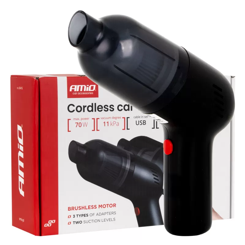 Belaidis automobilinis dulkių siurblys 70W 11kPa USB-C VC-08 HEPA AMIO-04416